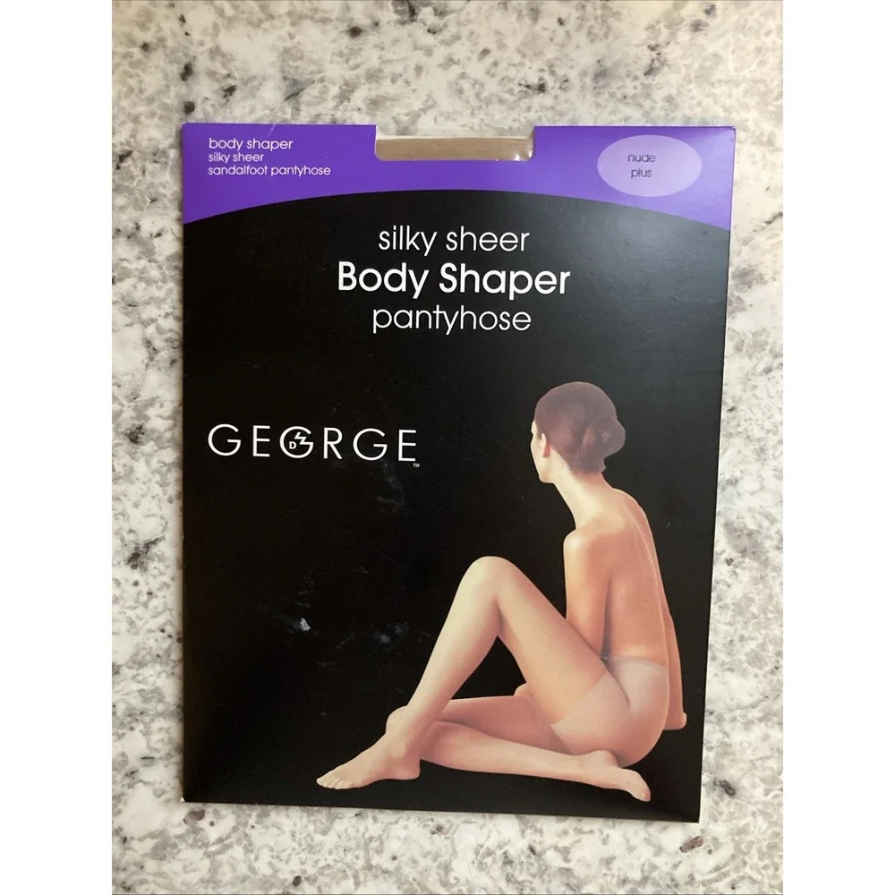 George Silky Sheer Shaper Body Shaper Sandlefoot Panty Hose 4858 Nude‎ Plus NEW